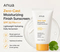 Anua Zero-Cast Moisturizing Finish Sunscreen SPF 50 50ml | Lightweight Hydrating Daily Sunscreen