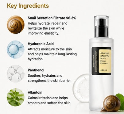 COSRX Advanced Snail 96 Mucin Power Essence 100ml | Hydrating & Barrier Repair Essence