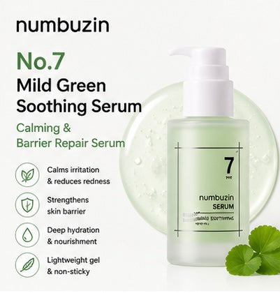 numbuzin No.7 Mild Green Soothing Serum 50ml | Calming & Barrier Repair Serum