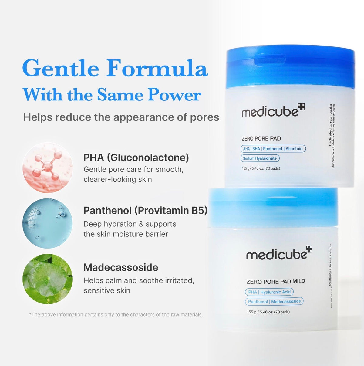 MEDICUBE Zero Pore Pad Mild 70 Pads | Gentle Daily Exfoliating Toner Pads