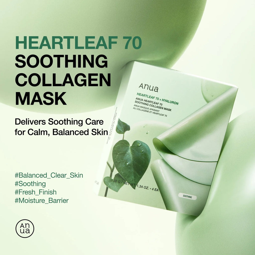Anua Heartleaf Soothing Sheet Mask 4 Sheets | Calming & Hydrating Face Mask