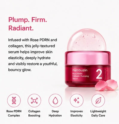 numbuzin No.2 Rose PDRN Collagen Plumping Serum 30ml | Firming & Plumping Collagen Serum