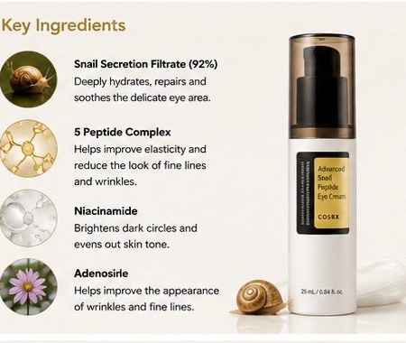 COSRX Advanced Snail Peptide Eye Cream 25ml | Brightening & Firming Eye Cream
