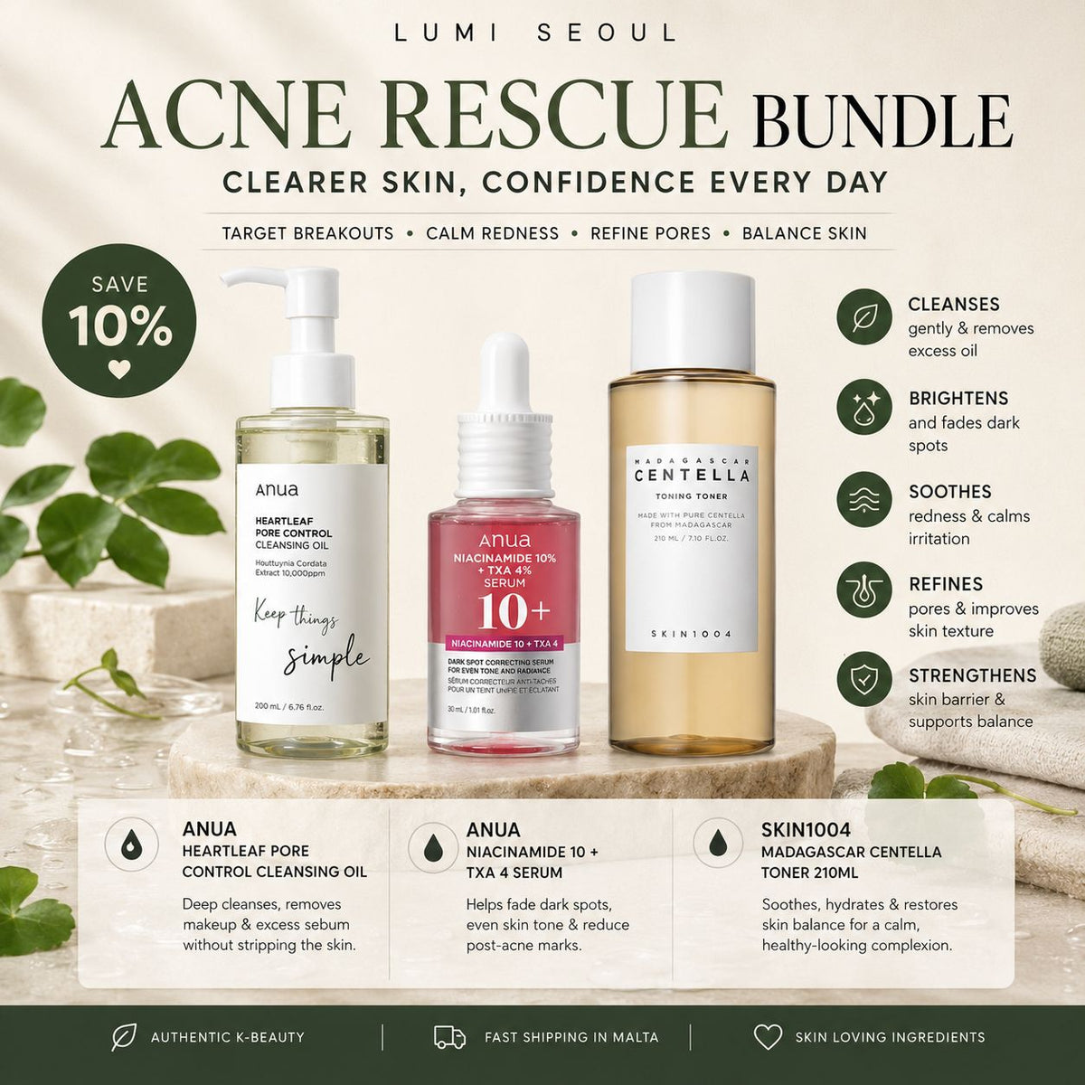 🌿 Acne Rescue Bundle – Clear Skin Routine