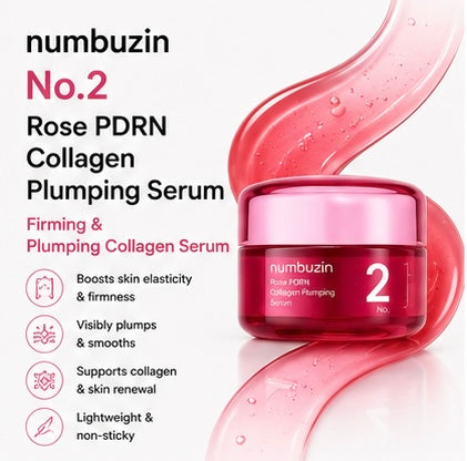 numbuzin No.2 Rose PDRN Collagen Plumping Serum 30ml | Firming & Plumping Collagen Serum