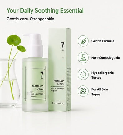 numbuzin No.7 Mild Green Soothing Serum 50ml | Calming & Barrier Repair Serum