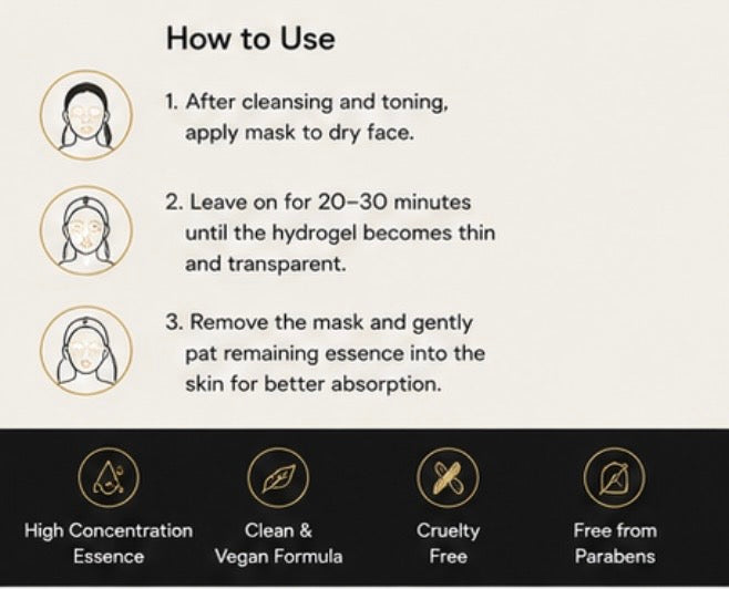 COSRX Advanced Snail Mucin Glass Glow Hydrogel Mask 3 Sheets | Hydrating & Radiance Hydrogel Mask