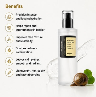 COSRX Advanced Snail 96 Mucin Power Essence 100ml | Hydrating & Barrier Repair Essence