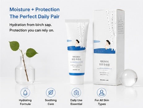 ROUND LAB Birch Juice Moisturizing Sun Cream SPF50+ PA++++ 50ml | Hydrating Daily Sunscreen