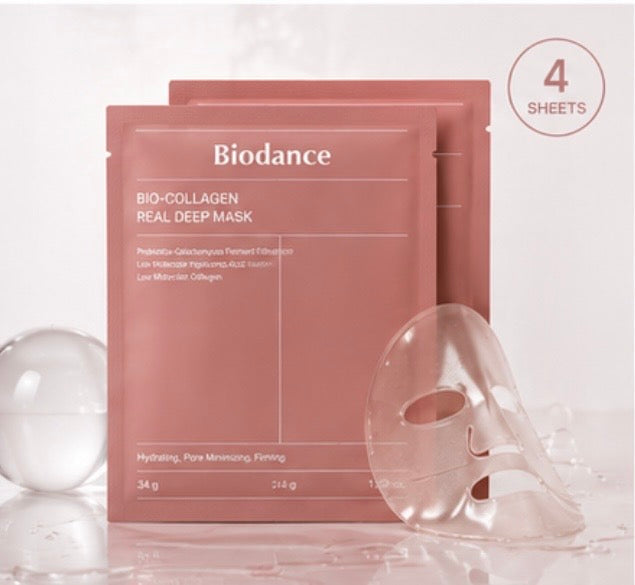 Biodance Bio-Collagen Real Deep Mask 4 Sheets | Overnight Hydration & Firming Hydrogel Mask